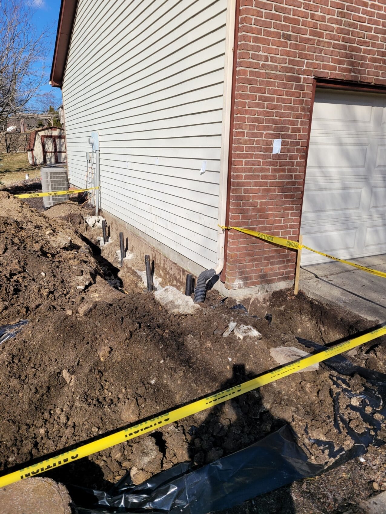 Foundation Repair in Progress in Bloomington IN